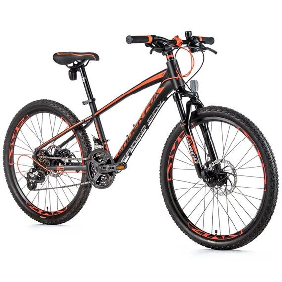 Dětské kolo Leader Fox CAPITAN chlapecký 24"-2,2022   ČERNÁ MAT/ORANŽOVÁ